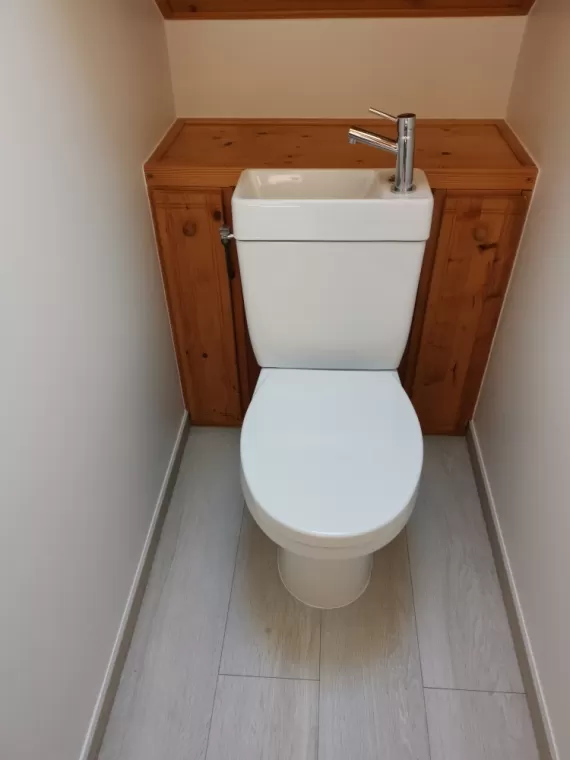 Installation d'un WC avec lave-main intégré sur la commune de Naves-parmelan , Aix-les-Bains, Mellerin Mickaël